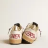 Men's Ball Star in nappa leather with blue suede star and platinum leather heel tab