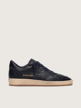 Men's Ball Star in navy-blue leather with tone-on-tone leather star