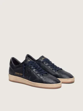 Men’s Ball Star in navy-blue leather with tone-on-tone leather star