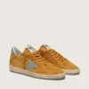 Men's Ball Star in ocher suede with leather star and light blue suede heel tab