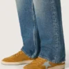 Men's Ball Star in ocher suede with leather star and light blue suede heel tab