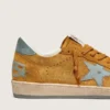 Men's Ball Star in ocher suede with leather star and light blue suede heel tab