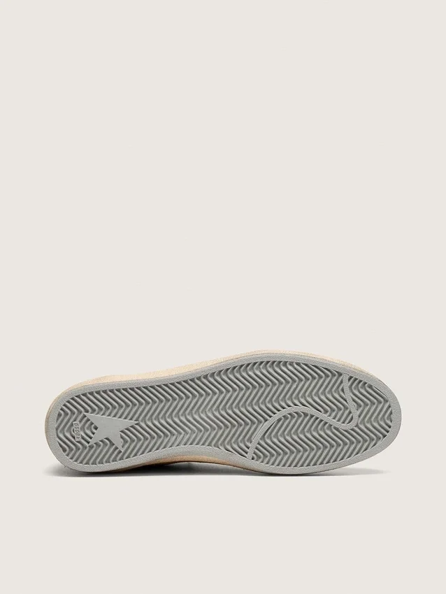 Men's Ball Star in ocher suede with leather star and light blue suede heel tab