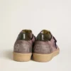 Men's Ball Star in purple suede with star with silver studs and black naplak heel tab
