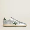 Men's Ball Star in silver nylon with green leather star and heel tab