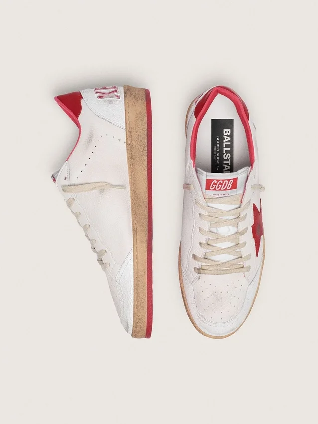 Men's Ball Star in white leather