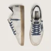 Men’s Ball Star in white leather with dark blue leather star and silver laminated leather heel tab