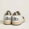Men's Ball Star in white nappa leather with bronze-colored laminated leather star and heel tab