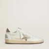 Men's Ball Star in white nappa leather with bronze-colored laminated leather star and heel tab