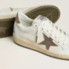 Men's Ball Star in white nappa leather with bronze-colored laminated leather star and heel tab