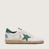 Men's Ball Star in white nappa leather with green leather star and heel tab