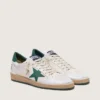 Men's Ball Star in white nappa leather with green leather star and heel tab