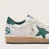 Men's Ball Star in white nappa leather with green leather star and heel tab