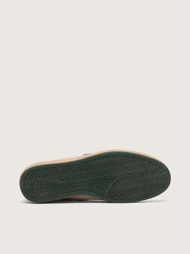 Men's Ball Star in white nappa leather with green leather star and heel tab