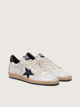 Men’s Ball Star in white nappa with black star