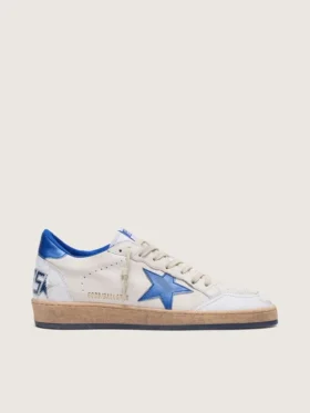 Men's Ball Star in white nappa with blue star and heel tab