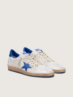 Men’s Ball Star in white nappa with blue star and heel tab