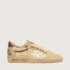 Men’s Ball Star in yellow suede with silver star and yellow mesh inserts