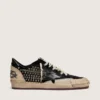 Men's Ball Star LAB in black suede with studs and glossy black leather star