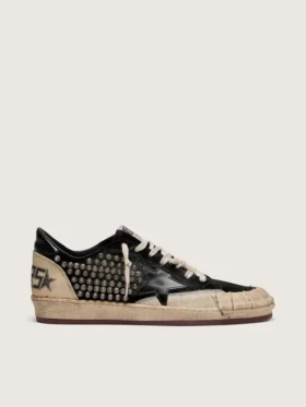 Men's Ball Star LAB in black suede with studs and glossy black leather star