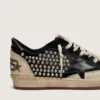 Men's Ball Star LAB in black suede with studs and glossy black leather star