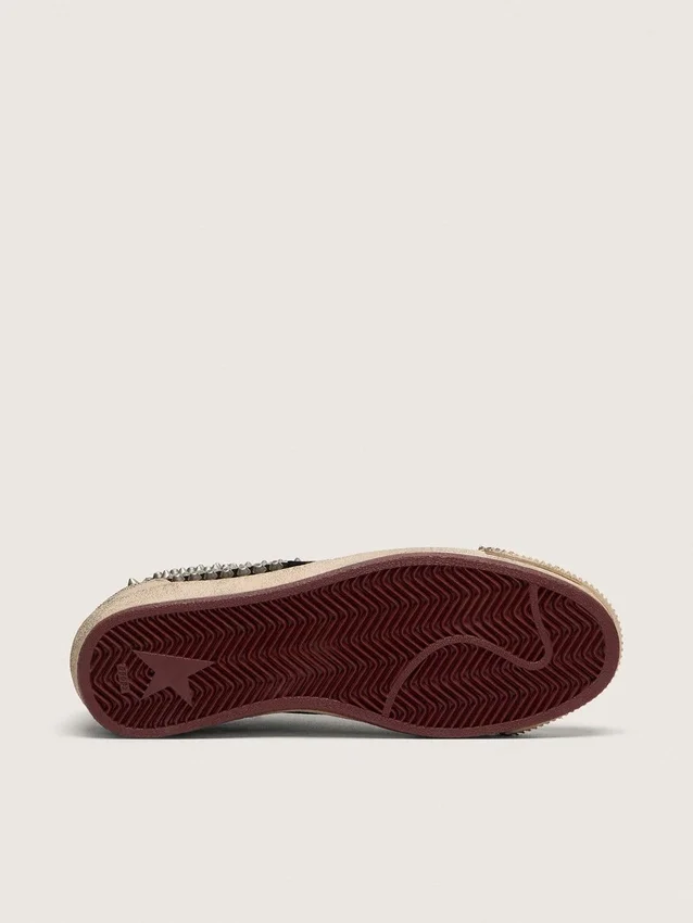 Men's Ball Star LAB in black suede with studs and glossy black leather star