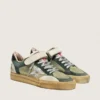 Men's Ball Star LAB in green suede with silver leather star and black suede heel tab