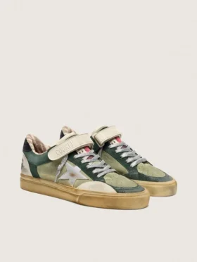 Men’s Ball Star LAB in green suede with silver leather star and black suede heel tab