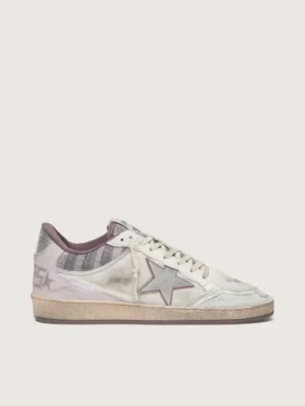 Men’s Ball Star LAB in white nylon and pony skin with silver star and lilac inserts