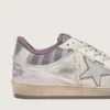 Men’s Ball Star LAB in white nylon and pony skin with silver star and lilac inserts