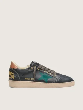 Men’s Ball Star LTD in black leather with green embroidered star