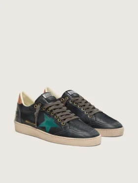 Men’s Ball Star LTD in black leather with green embroidered star