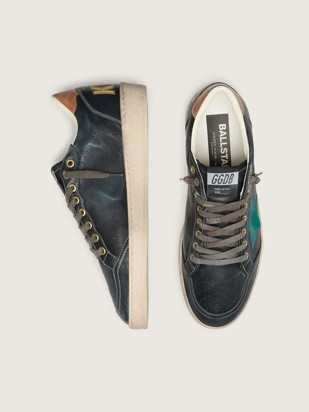 Men’s Ball Star LTD in black leather with green embroidered star