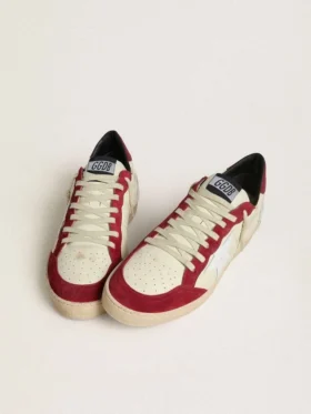 Men’s Ball Star LTD in cream nappa with white leather star and red suede inserts