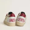 Men’s Ball Star LTD in cream nappa with white leather star and red suede inserts