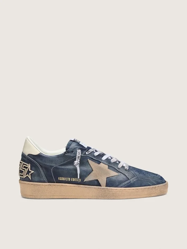 Men’s Ball Star LTD in dark blue leather with beige suede star