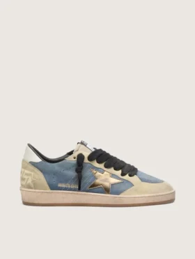Men’s Ball Star LTD in denim blue suede with metallic gold leather star