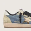 Men’s Ball Star LTD in denim blue suede with metallic gold leather star