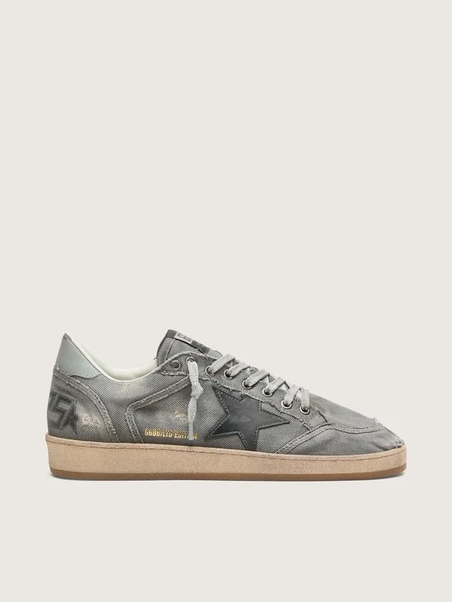 Men's Ball Star LTD in gray denim with black leather star