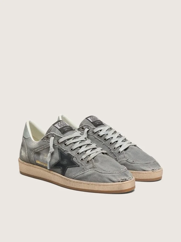 Men's Ball Star LTD in gray denim with black leather star