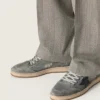 Men's Ball Star LTD in gray denim with black leather star