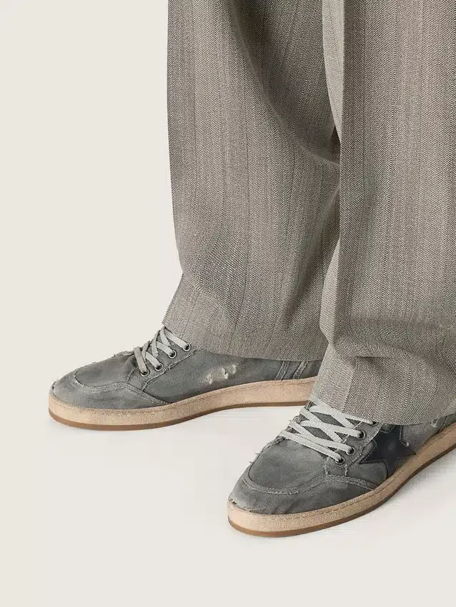 Men's Ball Star LTD in gray denim with black leather star
