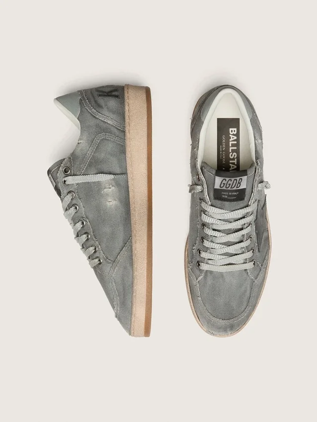 Men's Ball Star LTD in gray denim with black leather star