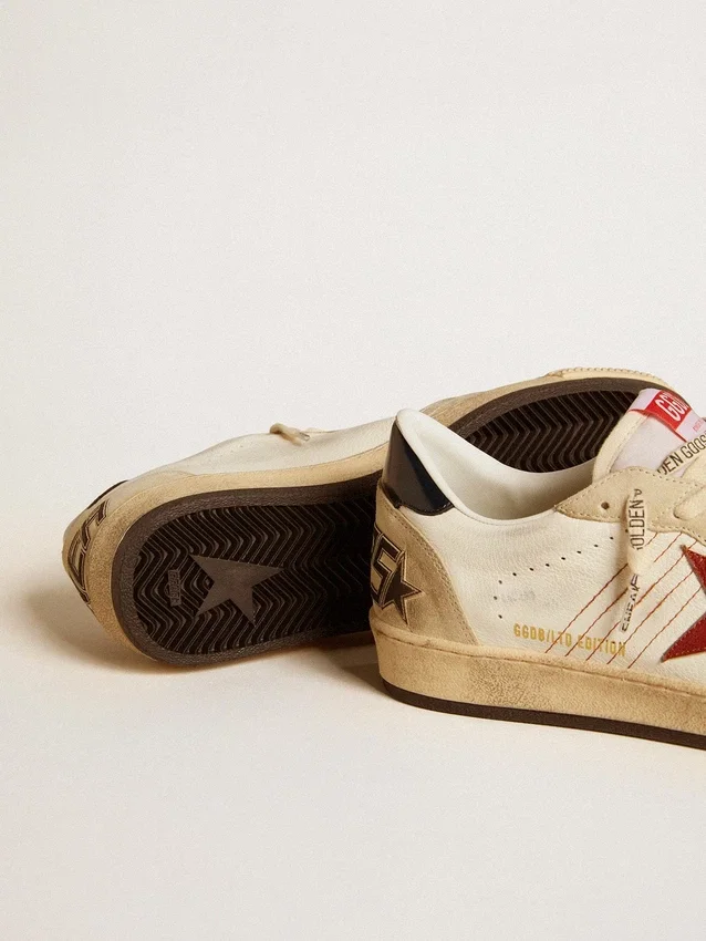 Men's Ball Star LTD in nappa leather with red leather star and leather heel tab