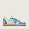 Men’s Ball Star LTD in white leather with light blue leather star