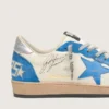 Men’s Ball Star LTD in white leather with light blue leather star