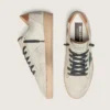 Men’s Ball Star LTD in white pony skin and gray suede with green star