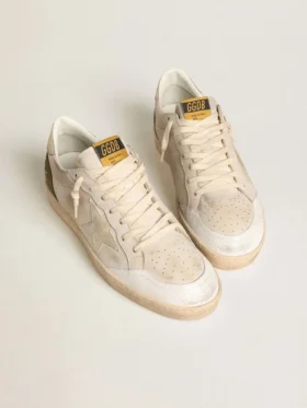Men’s Ball Star LTD with beige suede star and platinum laminated leather heel tab
