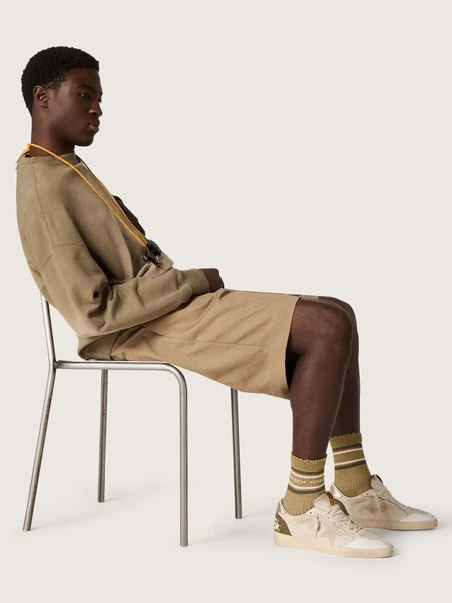 Men's Ball Star LTD with beige suede star and platinum laminated leather heel tab
