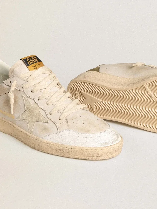 Men's Ball Star LTD with beige suede star and platinum laminated leather heel tab